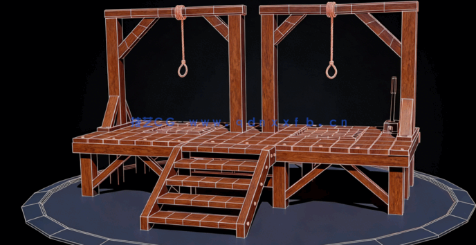 Blender与UE5中世纪绞刑架实例制作视频教程(图3)