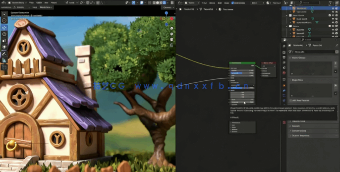 Blender手绘卡通风格小屋制作流程视频教程(图3)
