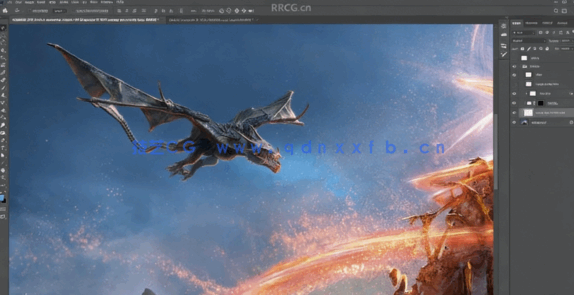 Photoshop飞翔巨龙数字绘画实例训练视频教程(图3)