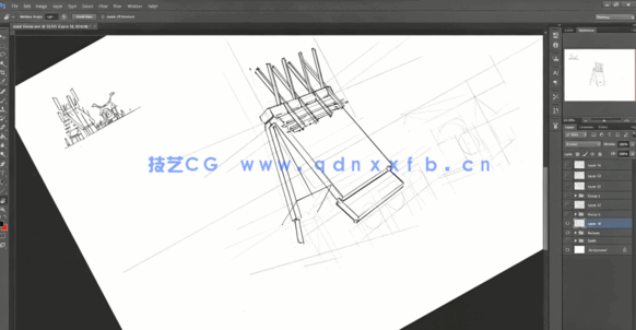 PS初学者建筑素描线稿绘制工作流程视频教程(图4)