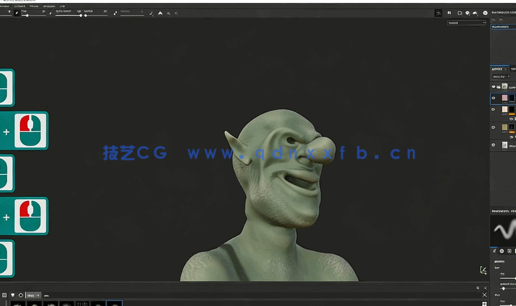 Substance Painter哥布林角色PBR纹理实例制作视频教程(图6)