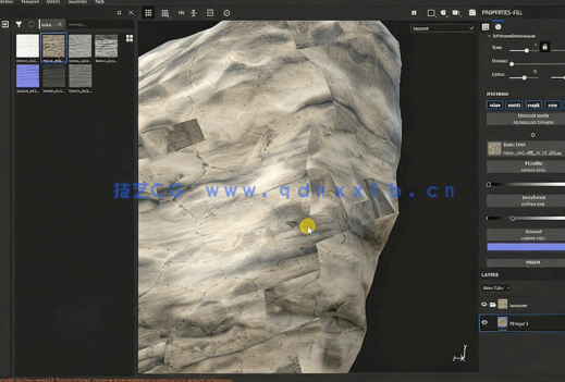 Substance Painter地面墙壁岩石纹理实例制作视频教程(图1)