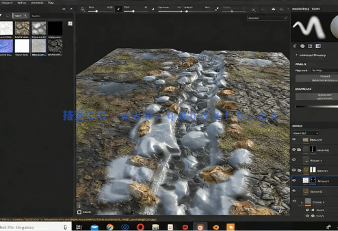 Substance Painter地面墙壁岩石纹理实例制作视频教程(图4)