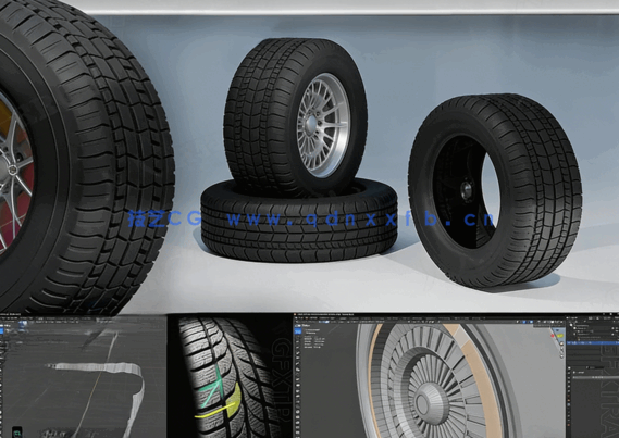 Blender逼真汽车轮胎轮毂实例制作视频教程(图5)