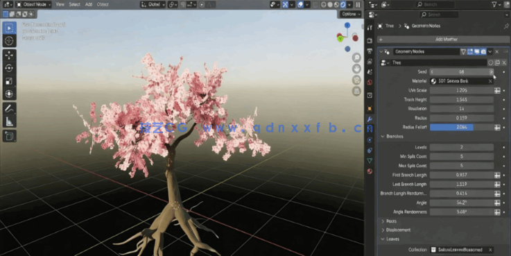 Blender几何节点逼真植物程序化建模制作视频教程(图2)