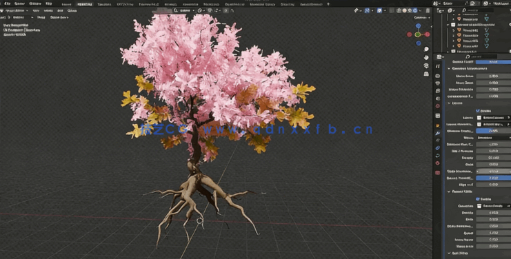 Blender几何节点逼真植物程序化建模制作视频教程(图6)