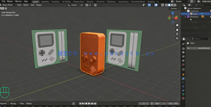 Blender游戏掌机GameBoy建模实例制作视频教程(图3)