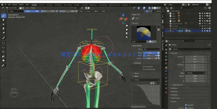 Blender中Rigify插件骨骼绑定动画制作视频教程(图6)