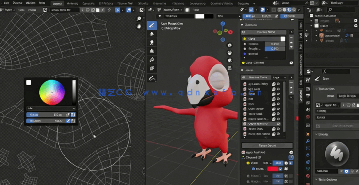 Blender从零开始学习鹦鹉角色制作完整流程视频教程(图4)