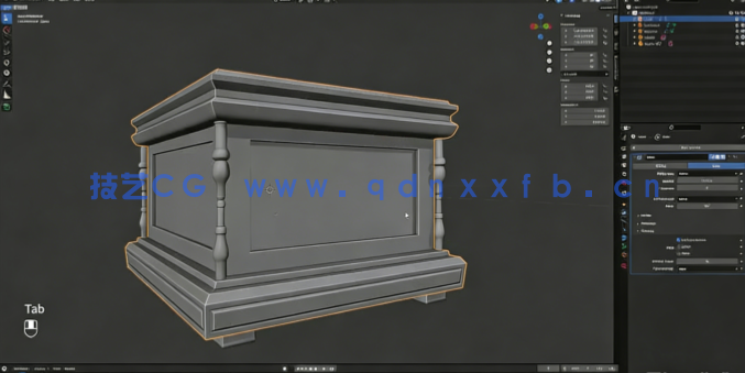 Blender留声机掌机落地钟吉他实例制作视频教程(图6)