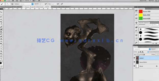 Photoshop恐怖人物插图构思设计技术视频教程(图4)