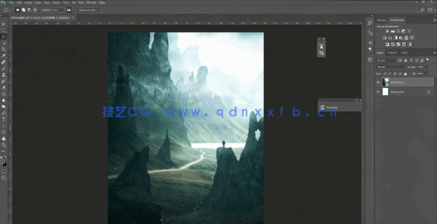 PS绘制超现实迷人逼真山脉及素材合成修饰处理视频教程(图4)