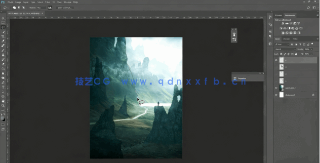 PS绘制超现实迷人逼真山脉及素材合成修饰处理视频教程(图5)