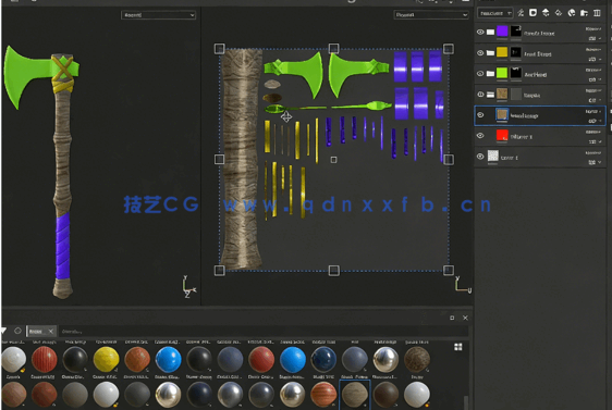 Substance Painter武器道具纹理绘制流程视频教程(图5)