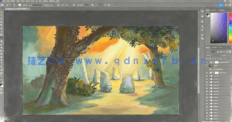 Blender 3D森林景深插画完整制作流程视频教程(图4)