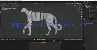  Blender猎豹骨骼绑定动画实例制作视频教程(图2)