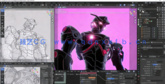 Blender 3D动漫风格机甲机器人制作工作流视频教程(图6)