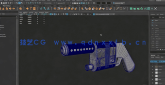 Maya和Zbrush游戏武器模型实例制作流程视频教程(图4)