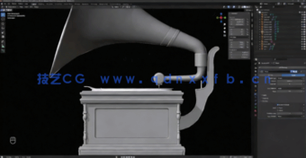 Blender与SP老式留声机建模与纹理实例制作视频教程(图4)