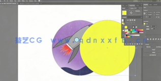 AI绘制简单复古平面简单酷炫插图工作流程视频教程(图4)