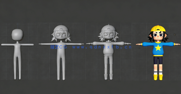 Blender 3D角色建模从头到尾完整制作初学者训练视频教程(图3)