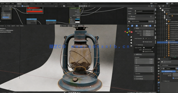 Blender逼真油灯材质制作工作流程视频教程(图2)
