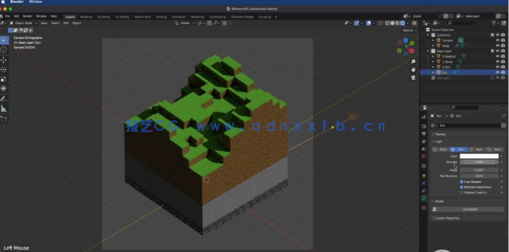 Blender 3D我的世界风格程序化建模实例制作训练视频教程(图5)