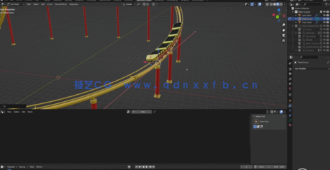 Blender摩天轮过山车几何节点程序性建模视频教程(图4)