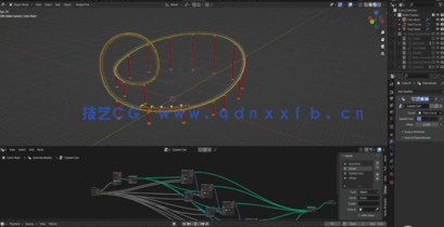 Blender摩天轮过山车几何节点程序性建模视频教程(图5)