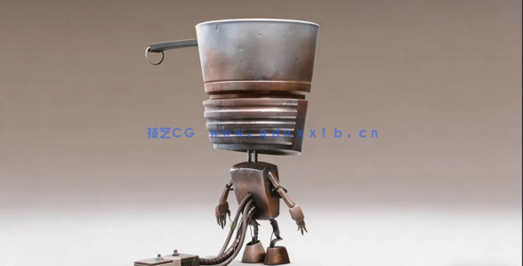 Blender可爱锅盖头机器人硬表面制作流程视频教程(图3)