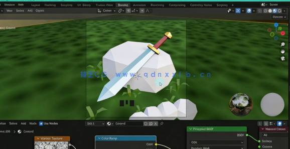 Blender游戏幻想刀剑武器低多边形模型完整制作视频教程(图4)