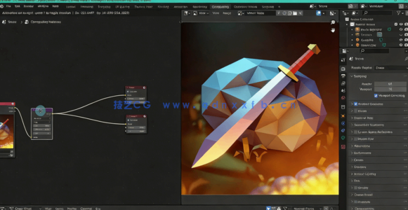 Blender游戏幻想刀剑武器低多边形模型完整制作视频教程(图5)
