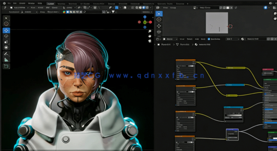 Blender赛博朋克风格女孩建模工作流视频教程(图2)
