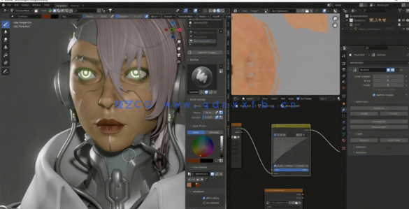 Blender赛博朋克风格女孩建模工作流视频教程(图3)