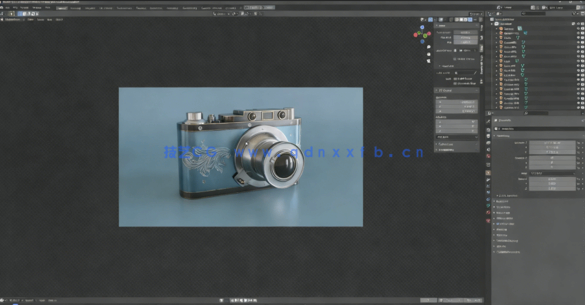 Blender和Substance Painter复古相机完整制作流程视频教程(图4)