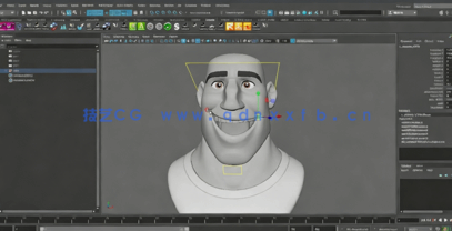 Maya中Python角色嘴唇下巴绑定动画训练频教程(图7)