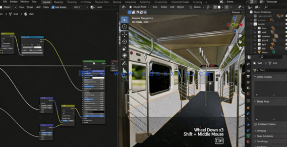 Blender地铁内部环境场景建模制作流程视频教程(图2)