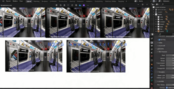 Blender地铁内部环境场景建模制作流程视频教程(图3)