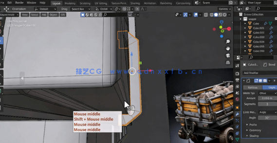 Blender矿车完整建模实例制作工作流程视频教程(图2)