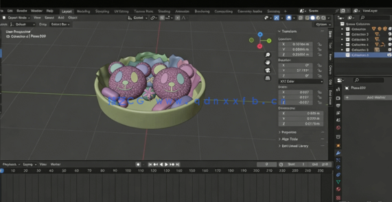 Blender熊猫便当模型制作工作流程视频教程(图4)
