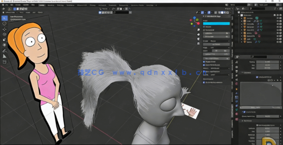 Blender《瑞克和莫蒂》夏茉人物角色建模制作视频教程(图2)
