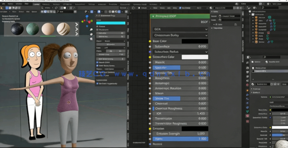 Blender《瑞克和莫蒂》夏茉人物角色建模制作视频教程(图6)