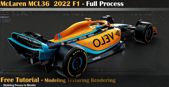 Blender迈凯轮F1MCL36赛车制作完整流程视频教程(图3)