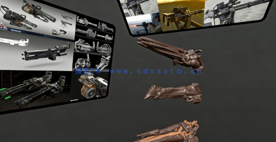 Blender 3D游戏武器VR设计工作流程视频教程(图2)