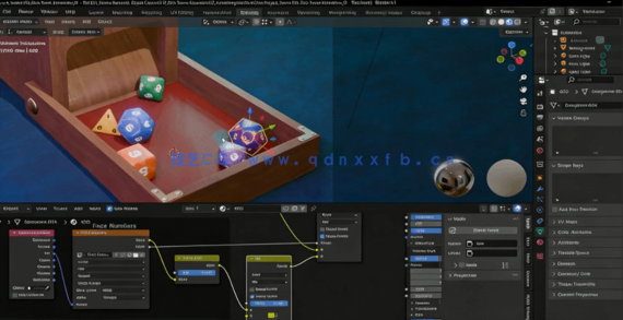 Blender 3D木制骰子滚动物理动画制作视频教程(图4)