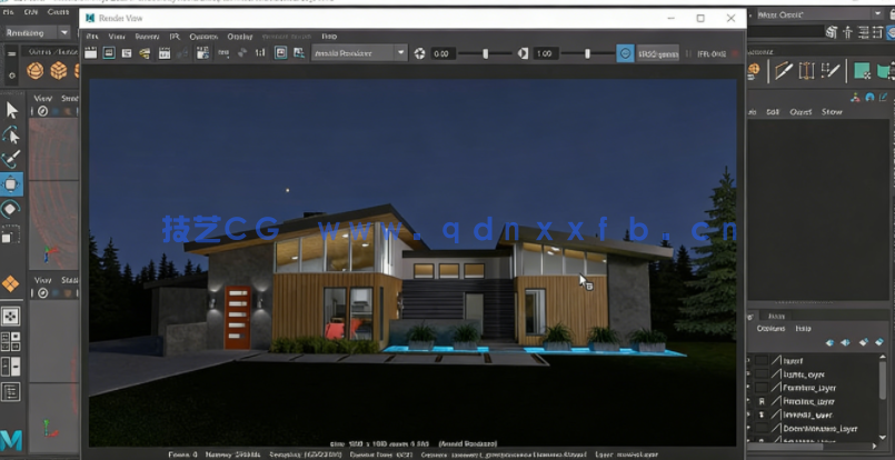 Maya外部照明和渲染改善建筑外观视频教程(图3)