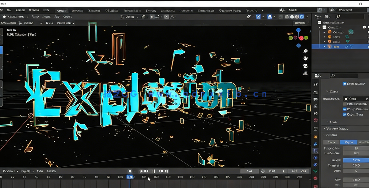 Blender快速爆炸粒子飘散特效制作视频教程(图3)