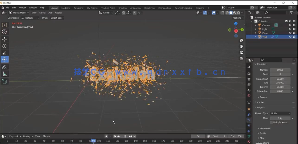 Blender快速爆炸粒子飘散特效制作视频教程(图4)