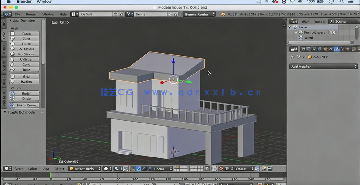 Blender3D低多边形游戏房屋资产设计视频课程(图3)