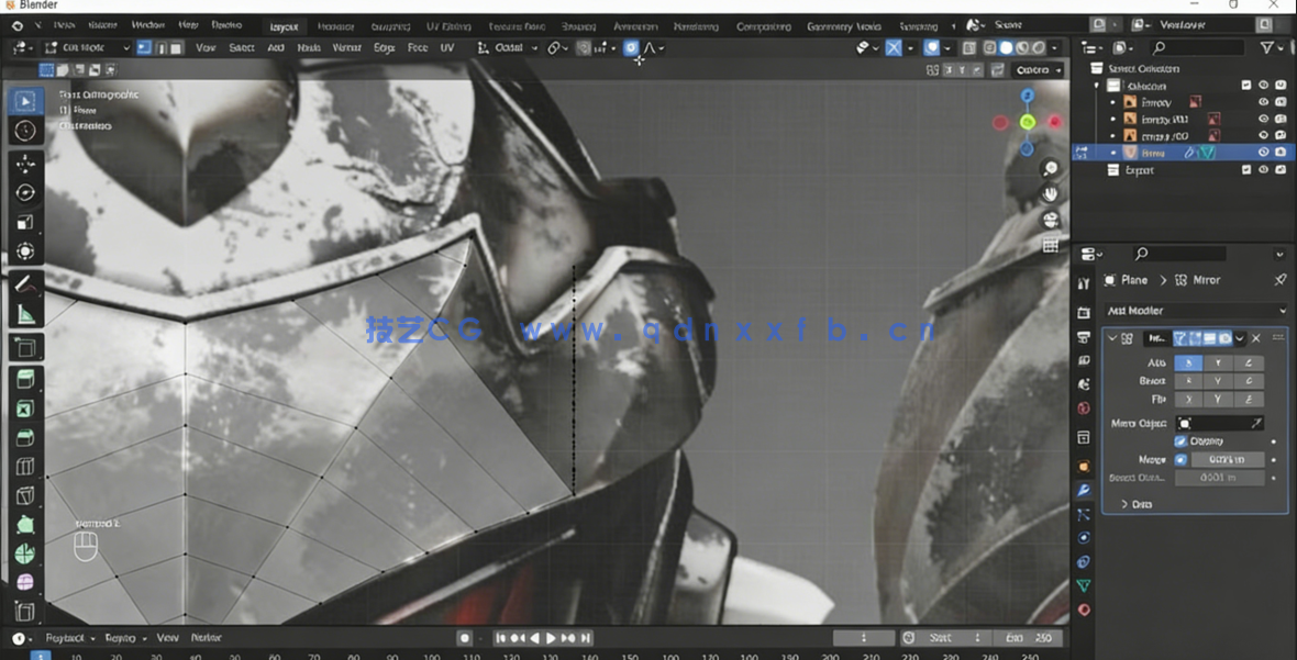 Blender与Substance Painter游戏头盔制作视频教程(图4)
